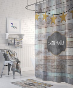 Personalized Rustic Country Shower Curtain, Farmhouse Bathroom Design