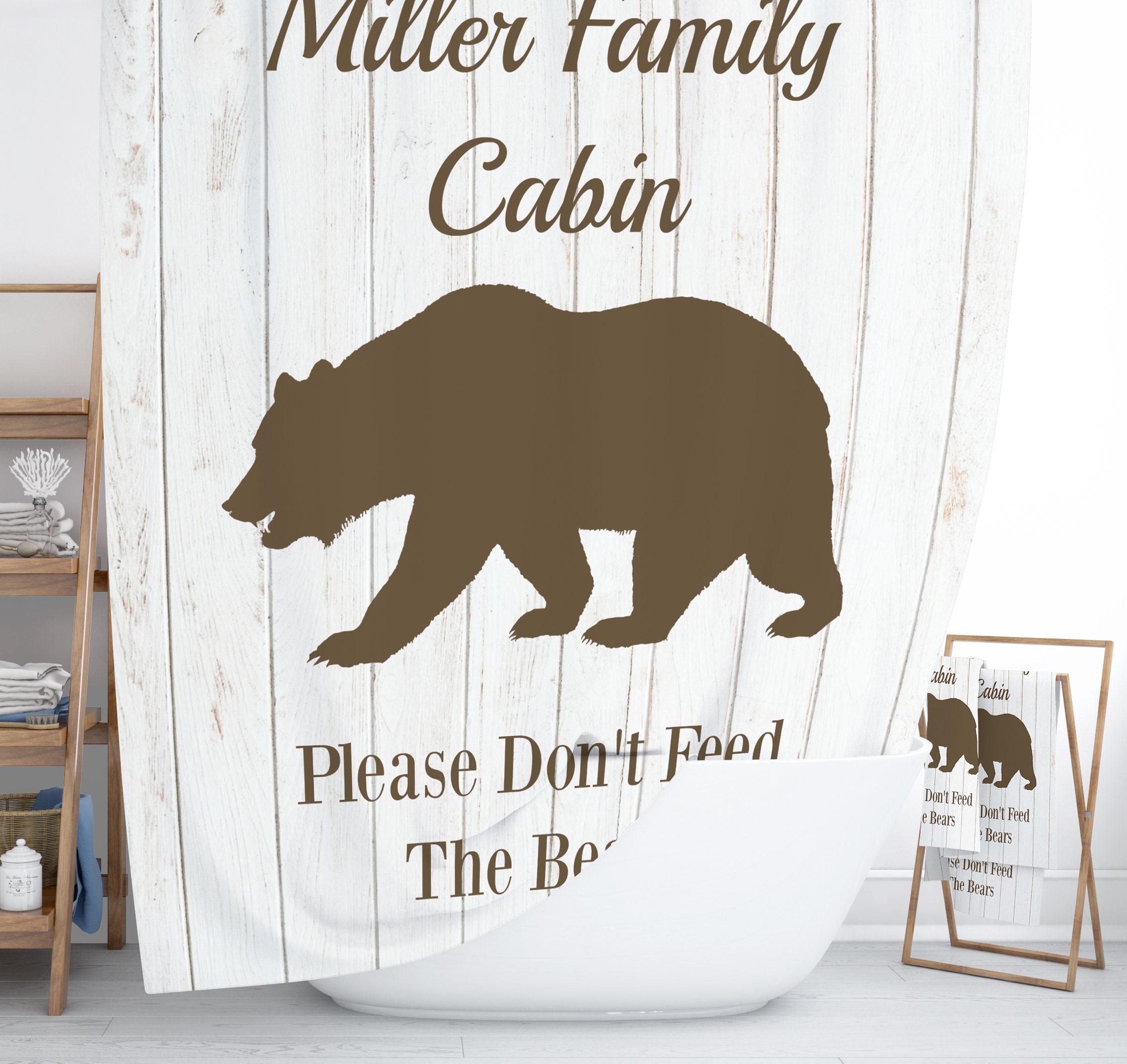 Personalized Rustic Farmhouse Shower Curtain with Country Bathroom Decor - Image 3