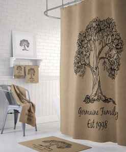 Personalized Rustic Shower Curtain, Classic Farmhouse Design with Unique Bathtub Curtain