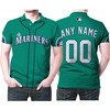 Personalized Seattle Mariners 00 Any Name Majestic Northwest Green Polo Shirt in 3D