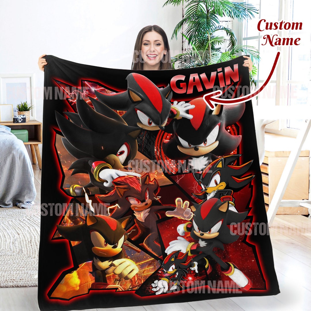Personalized Shadow The Hedgehog Blanket - Halloween and Christmas Blanket Gift for Kids