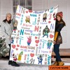 Personalized Sing Pig Cartoon Rhino Officers Birthday Fleece Mink Sherpa Blanket Gift For Kid