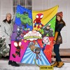 Personalized Spiderman and Friends Character Fleece Blanket for Kids and Marvel Fans