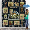 Personalized Star Wars Baby Yoda Birthday Gifts with Grogu Bedding Set, Quilt Fleece Blanket and Christmas Gifts
