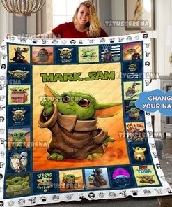 Personalized Star Wars Baby Yoda Birthday Gifts with Grogu Fleece Blanket Bedding Set and Christmas Gifts