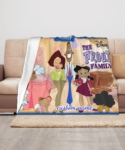 Personalized Throw Blanket with Disney The Proud Family Characters for Birthday Gifts