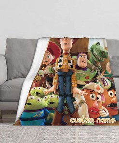 Personalized Toy Story Custom Name Fleece Blanket - Great Gift for Kids and Adults alike