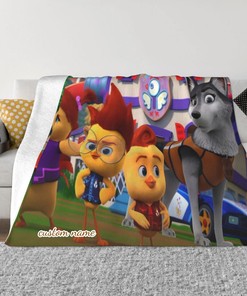 Personalized Two Layers Disney The Chicken Squad Blanket for Bed, Sofa, Travel, and Camping