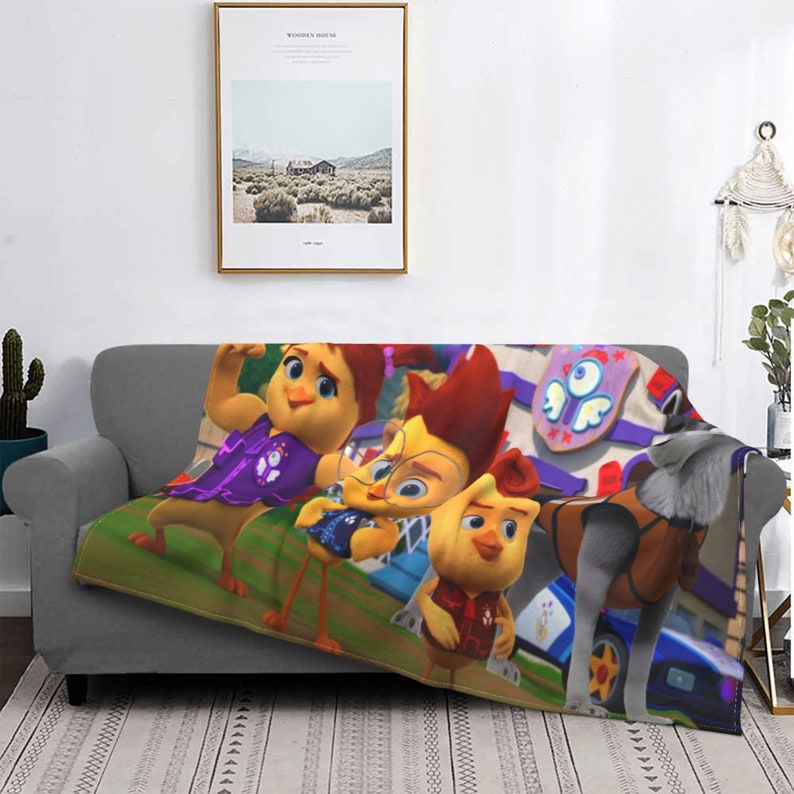 Personalized Two Layers Disney The Chicken Squad Blanket for Bed, Sofa, Travel, and Camping - Image 3