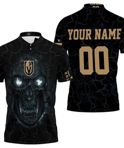 Personalized Vegas Golden Knights Lava Skull 3D Polo Shirt All Over Print Shirt