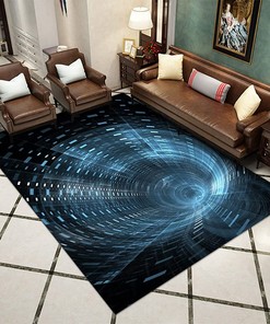 Personalized Vortex Illusion Rug for Creative Home Decor - Funny Living Room Area Rug with an Illusive Twist