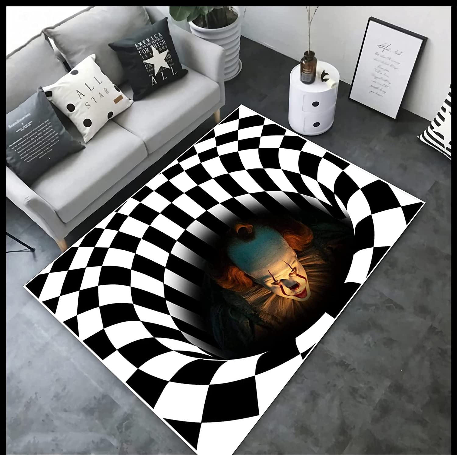 Personalized Vortex Illusion Rug for Home Decoration - Custom Area Rug for Your Living Room or Bedroom