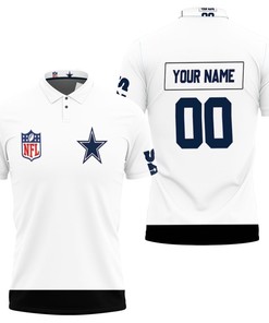 Personalized White Dallas Cowboys Nfl Fan Polo Shirt with 3D Print Jersey Style