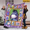 Personalized Winnie The Pooh Eeyore Fleece Blanket for Eeyore Birthday Theme Party and Christmas Gifts
