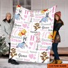 Personalized Winnie The Pooh and Friends Blanket with Tigger, Piglet and Eeyore, Boo The Pooh Mink Fleece