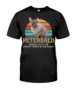Peterbald Cat Lover T-Shirt, Hoodie & Sweatshirt - Official Cat Of Cool People Plus Vintage Cat Shirts For Men