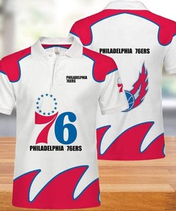 Philadelphia 76ers Casual Summer Short Top Branding Trends 3D All Over Print Polo Shirt with 3D T-Shirt Blend