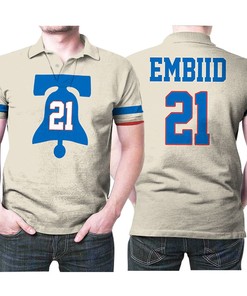 Philadelphia 76ers Joel Embiid Earned Edition Cream NBA Polo Collar Shirt for Embiid Lovers