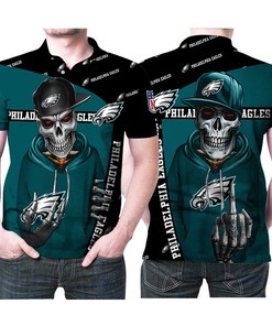 Philadelphia Eagles Hip Hop Skull Cool Logo Snapback 3D All Over Print Polo Shirt with Personalized 3D T-Shirt Blend