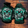 Philadelphia Eagles Hoodie 3D All-Over Print Blue Neon Skull Gift