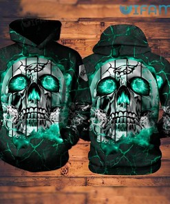 Philadelphia Eagles Hoodie 3D All-Over Print Blue Neon Skull Gift