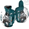 Philadelphia Eagles Jack Skellington and Zero 3D Hoodie in All Over Print