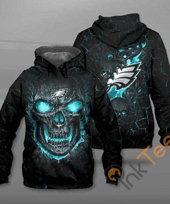 Philadelphia Eagles Lava Skull 3D All-Over Print Hoodie