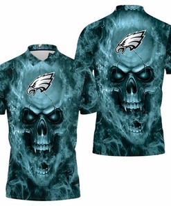 Philadelphia Eagles NFL Fans Skull 3D All Over Print Polo Shirt with Personalized 3D T-Shirt Blend