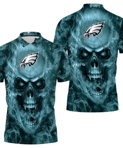 Philadelphia Eagles NFL Fans Skull All Over Print Shirt 3D T-Shirt Polo Shirt with Breathable Fabric