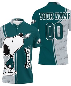 Philadelphia Eagles Snoopy Personalized Polo Collar Shirt with All Over Print Shirt 3D T-Shirt Blend