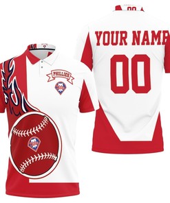 Philadelphia Phillies Personalized Breathable Fabric Polo Collar Shirt with 3D All Over Print