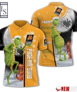 Phoenix Suns Grinch Steals Christmas with All Over Print Polo T-shirt