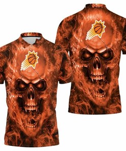 Phoenix Suns NBA Fans Skull 3D All Over Print Polo Shirt with Personalized 3D T-Shirt Blend
