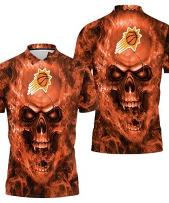 Phoenix Suns NBA Fans Skull All Over Print Shirt 3D T-Shirt Polo Shirt with Breathable Fabric