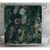 Pine Cones Vintage Shower Curtain | Vintage Christmas Bath Decor | Green & Brown Design