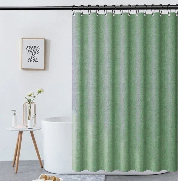 Pine Tree Green Linnen-getextureerde Disney Shower Curtain, Salie Groen Extra Zwaar Gordijn Waterdicht