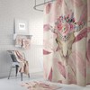 Pink Boho Bull Skull Shower Curtain, Bohemian Bathroom Decor, Unique Bath Print, Eclectic Home Design