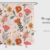 Pink Boho Floral Shower Curtain with Watercolor Flowers and Customizable Sizes