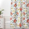 Pink Botanical Fabric Boho Shower Curtain, Adds a Feminine Touch to Your Bathroom Decor, Floral Bath Curtain