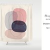 Pink Bule Color Blocks Shower Curtain - Waterproof Extra Heavy Quality Curtains - Minimalist Style Modern Art