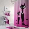 Pink Cats Midcentury Modern Shower Curtain for Your Bathroom Decor