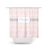 Pink Damask Monogram Shower Curtain, Personalized Shower Decor for Pink Gray Bathroom - SHOWER53