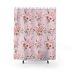 Pink Flowers Shower Curtain, 71 x 71 Inch Curtain, Botanical Bath Curtain, Bathroom Decor