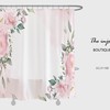 Pink Flowers Shower Curtain, Lovely Floral Bathroom Decor with Waterproof Washable Bath Curtain