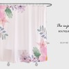 Pink Flowers Shower Curtain, Spring Leaf Plant Bathroom Decor, Custom Size Shower Curtains with a Unique Design