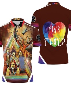 Pink Floyd Rainbow Clock Paint 3D All Over Print Polo Shirt with All Over Print Shirt 3D T-Shirt Blend