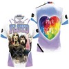 Pink Floyd Rainbow Heart Purple 3D All Over Print Polo Shirt with Breathable Fabric for Fans