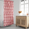 Pink Mid Century Modern Tribal Triangle Shower Curtain - Extra Long, Contemporary Bath Decor