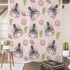Pink Octopus Nautical Shower Curtain with Optional Bathroom Set for a Playful Bathroom Theme