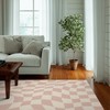 Pink Pastel Swirly Retro Aesthetic Rug with Non-Slip Floor Mat for Soft Living Room or Kids Room